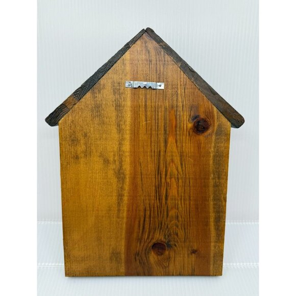 Vintage Artist Signed Hand Painted Owl House Wood Oval‎ Plaque 7"x10 1/2" Retro - Picture 6 of 8